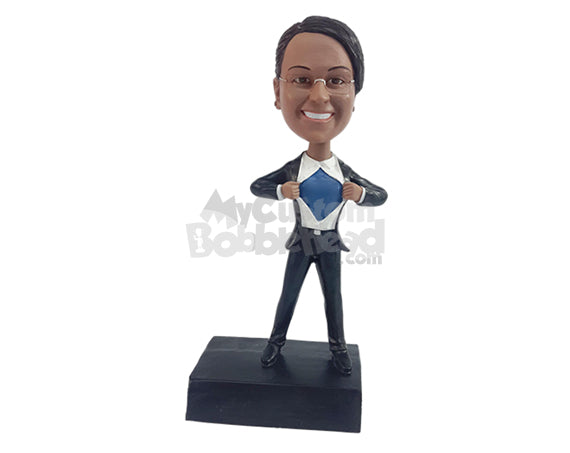 Super gal ripping suit open Personalized Bobblehead