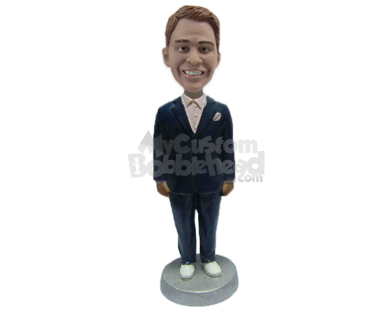 Pal Wearing Corporate Suit and Ready for the Workweek Ahead Personalized Bobblehead