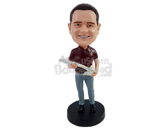 Custom Bobblehead Casual experienced Chiropractor doctor wearing a polo shirt tucked in a nice suit pants - Careers & Professionals Chiropractors Personalized Bobblehead & Action Figure