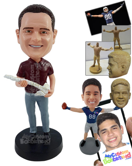 Casual Experienced Chiropractor Doctor in a Polo Shirt Tucked in Nice Suit Pants Personalized Bobblehead