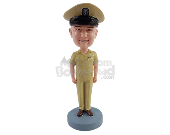 Custom Bobblehead Arms forces male officer standing in duty - Careers & Professionals Arms Forces Personalized Bobblehead & Action Figure