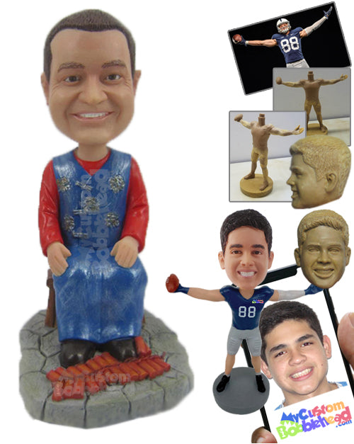 Chinese Firecracker Master Ready Blow the Town Personalized Bobblehead