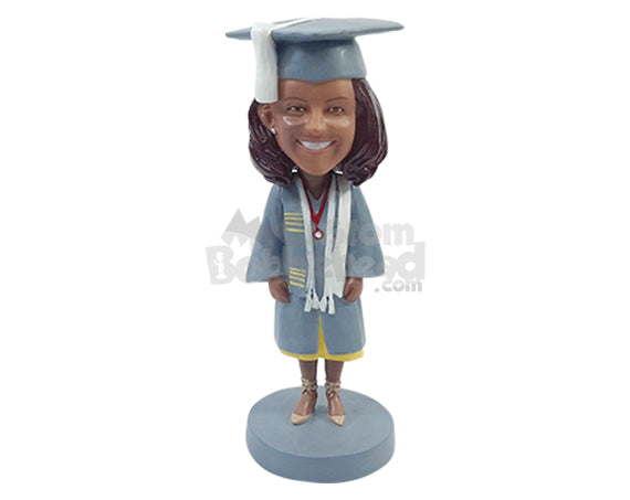 Custom Bobblehead Nice looking female graduate wearing nice heels  - Careers & Professionals Graduates Personalized Bobblehead & Action Figure