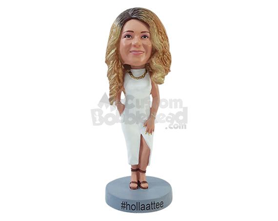 Custom Bobblehead Fashionable woman wearing elegant dess ready for a great night out  - Careers & Professionals Fashion Designer Personalized Bobblehead & Action Figure