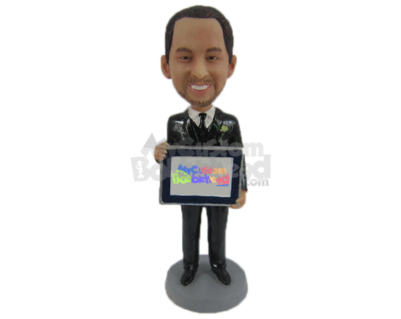 Dude Wearing Corporate Outfit Looking for a Deal Personalized Bobblehead