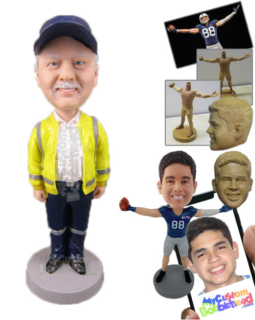 Police Officer Wearing His Fashionable Tracksuit Personalized Bobblehead