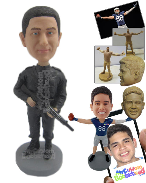 Special Agent Wearing a Heavy Suit Will Finish Crimes in the City Personalized Bobblehead