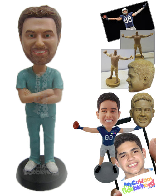 Cool Doctor In His Surgical Outfit Personalized Bobblehead