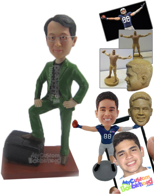 Corporate Dude in Elegant Jacket and Pants Personalized Bobblehead