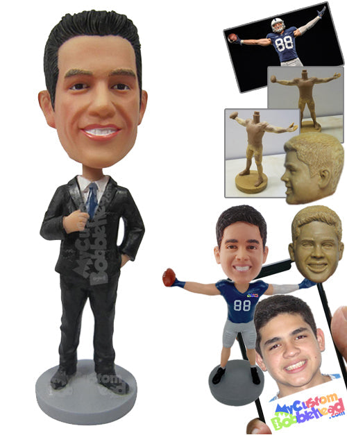 Corporate Guy in His Formal Attire Having a Pose Personalized Bobblehead