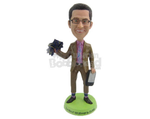 Custom Bobblehead Businessman In Formal Attire Ready Seal The Deal - Careers & Professionals Corporate & Executives Personalized Bobblehead & Cake Topper