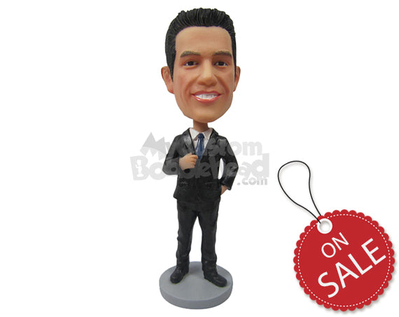 Custom Bobblehead Corporate Guy In His Formal Attire Having A Pose - Careers & Professionals Corporate & Executives Personalized Bobblehead & Cake Topper