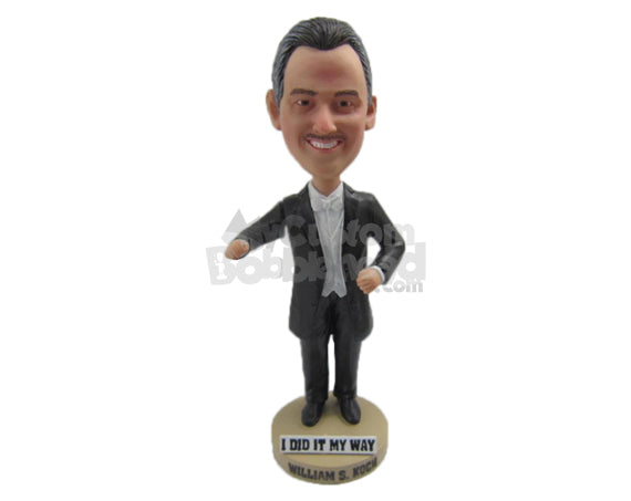 Custom Bobblehead Lawyer Wearing Jacket And Bow Tie - Careers & Professionals Lawyers Personalized Bobblehead & Cake Topper