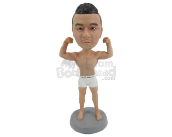 Custom Bobblehead Male Body Builder Giving A Sexy Pose - Sports & Hobbies Weight Lifting & Body Building Personalized Bobblehead & Cake Topper