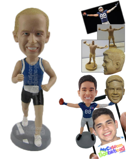 Man Marathon Runner Running Like a Pro Personalized Bobblehead