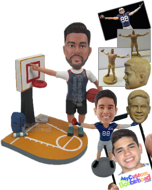 Basketball Player Showing the Tactics to Dunk the Ball Personalized Bobblehead