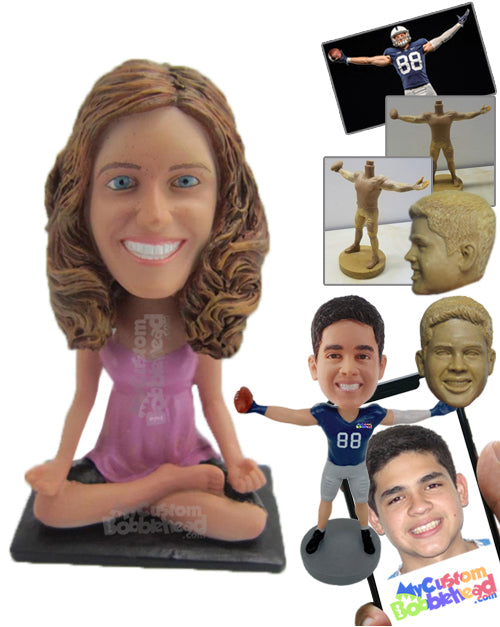 Yoga Lady Keeping Fit Personalized Bobblehead