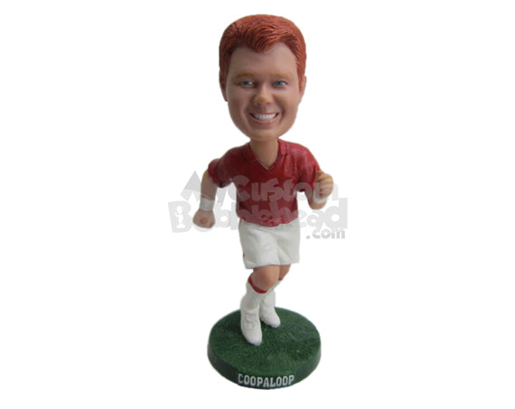 Custom Bobblehead Cool Dude Running To Keep Himself Fit And Healthy - Sports & Hobbies Running Personalized Bobblehead & Cake Topper