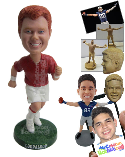 Cool Dude Running to Keep Himself Fit and Healthy Personalized Bobblehead