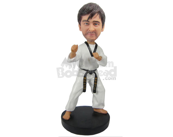 Custom Bobblehead Karate Master Teaching Some Karate Moves - Sports & Hobbies Boxing & Martial Arts Personalized Bobblehead & Cake Topper