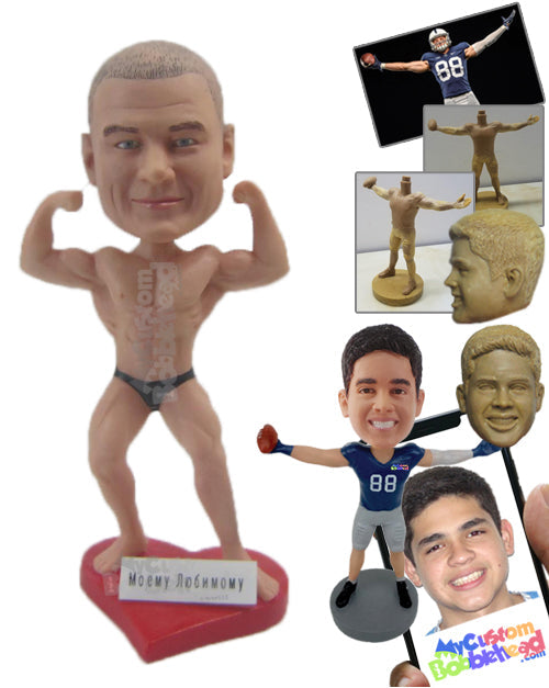 Male Body Builder Showing All He Has Got Personalized Bobblehead