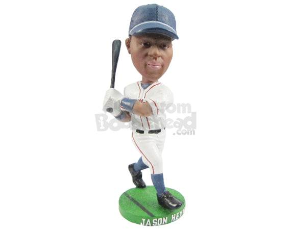 Custom Bobblehead Strong Baseball Player Hitting It Out Of The Park - Sports & Hobbies Baseball & Softball Personalized Bobblehead & Cake Topper