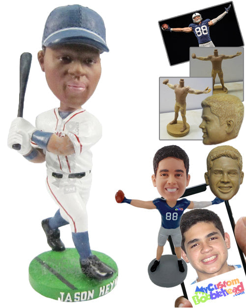 Strong Baseball Player Hitting It Out of the Park Personalized Bobblehead