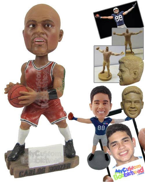 Tall & Strong Basketball Player Looking for Space to Pass Personalized Bobblehead