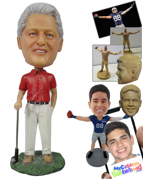 Standing Golfer Posing for Pictures Personalized Bobblehead