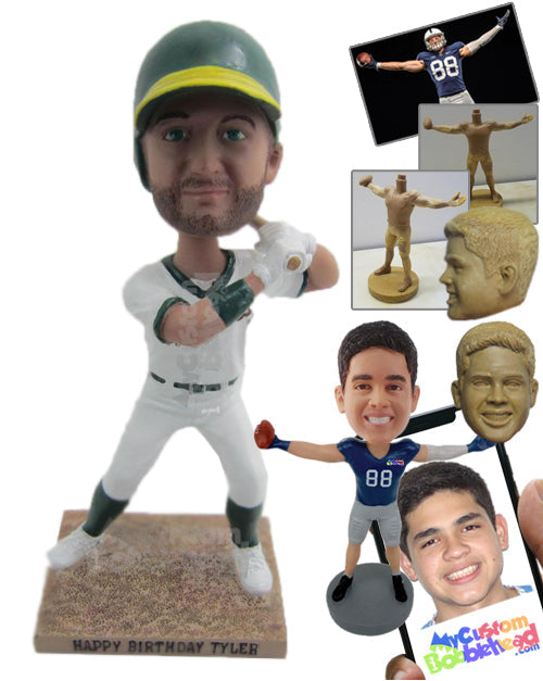 Male Baseball Player Looking to Hit the Ball as Far as He Can Personalized Bobblehead