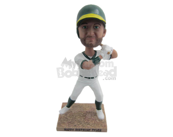 Male Baseball Player Looking to Hit the Ball as Far as He Can Personalized Bobblehead