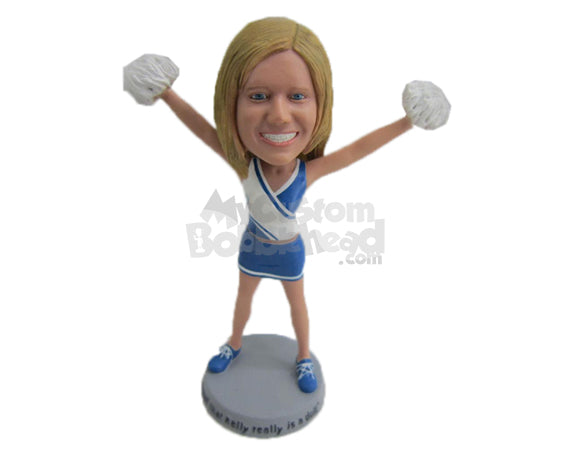 Sexy Cheerleader Wearing Short Casual Outfit Cheering for Her Team Personalized Bobblehead