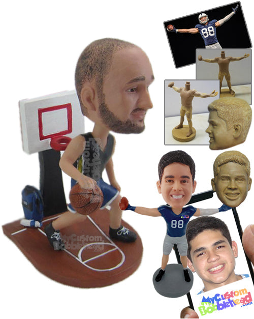 Male Basketball Player having the Ball in His Control Personalized Bobblehead