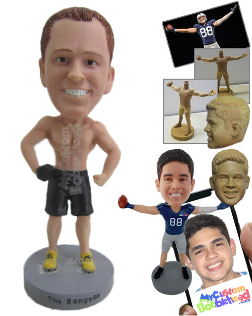 Muscular Bodybuilder Wearing Shorts Showing His Body Personalized Bobblehead