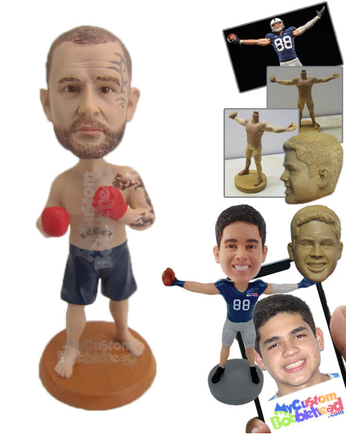 Male Boxing Player wearing Shorts Ready for the Challenge Personalized Bobblehead