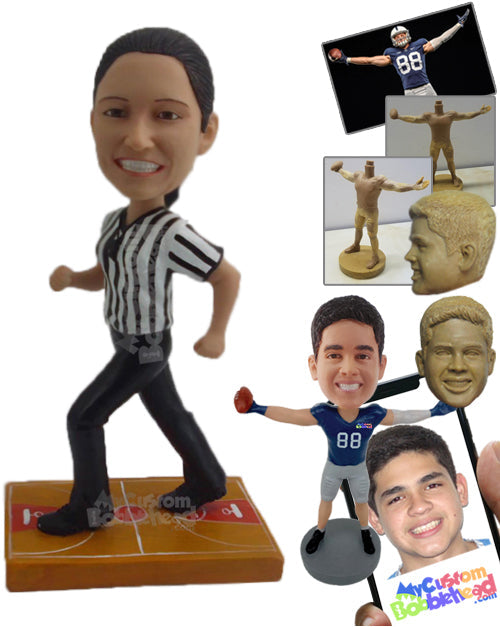 Female Basketball Referee Busy Ensuring Smooth Running of the Game Personalized Bobblehead