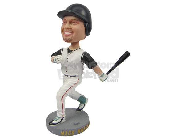 Custom Bobblehead Cool Baseball Pal Happy After Hitting A Home Run - Sports & Hobbies Baseball & Softball Personalized Bobblehead & Cake Topper