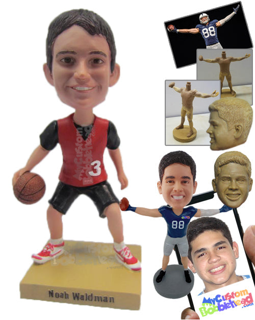 Male Basketball Player has Full Control Over the Basketball Personalized Bobblehead