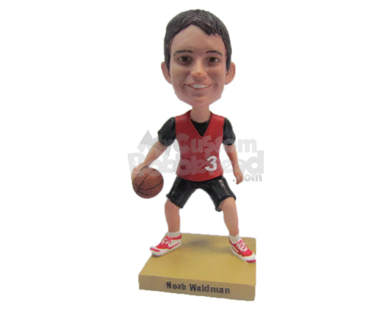 Male Basketball Player has Full Control Over the Basketball Personalized Bobblehead