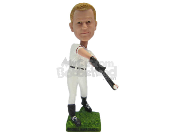 Custom Bobblehead Male Baseball Player Hitting It Out Of The Park - Sports & Hobbies Baseball & Softball Personalized Bobblehead & Cake Topper