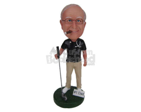 Doctor Golfer Wearing Casual Attire Having a Game of Golf Personalized Bobblehead