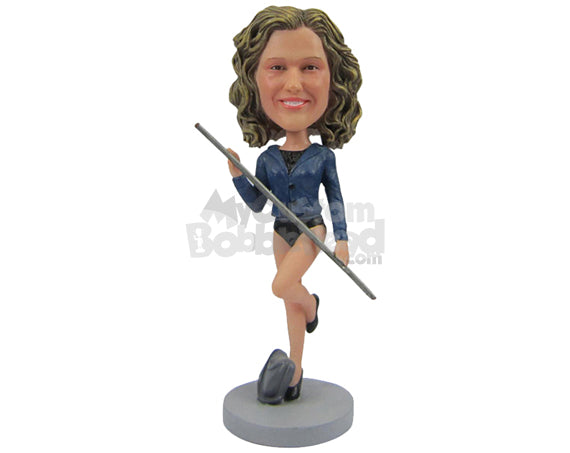 Custom Bobblehead Female Dancer Showing Off Her Moves - Sports & Hobbies Pole Vault Personalized Bobblehead & Cake Topper