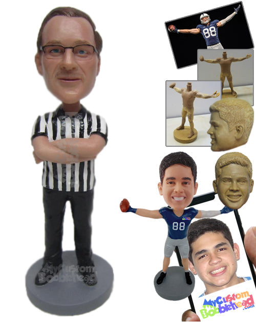 Handsome Referee Waiting for the Game to Begin Personalized Bobblehead