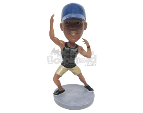 Custom Bobblehead Muscular Male Dancer Dancing Like A Pro - Sports & Hobbies Dancing Personalized Bobblehead & Cake Topper