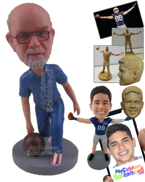 Bowling Player Aiming for a Perfect Game Personalized Bobblehead