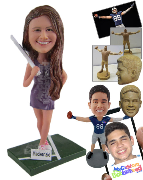 Sexy Female Tennis Player Posing for Pictures Personalized Bobblehead