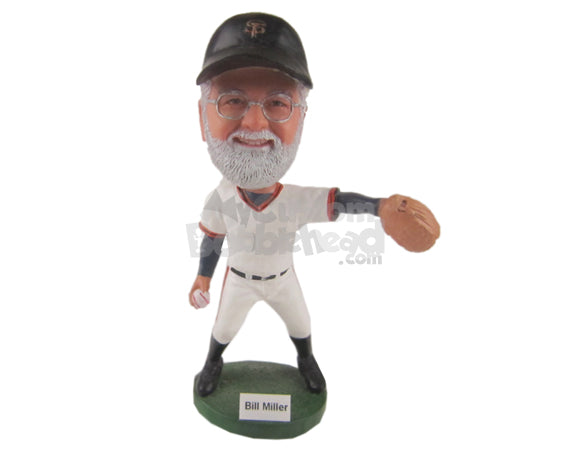 Custom Bobblehead Fast Baseball Pitcher In His Pitching Stride - Sports & Hobbies Baseball & Softball Personalized Bobblehead & Cake Topper