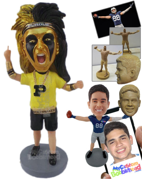 Basketball Male Cheerleader Giving It All for the Team Personalized Bobblehead