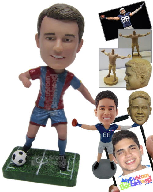 Male Soccer Player Showing Some Soccer Skill Personalized Bobblehead