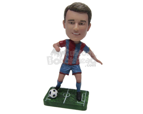 Male Soccer Player Showing Some Soccer Skill Personalized Bobblehead